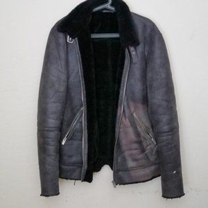 Zara Fur and Faux Leather Jacket